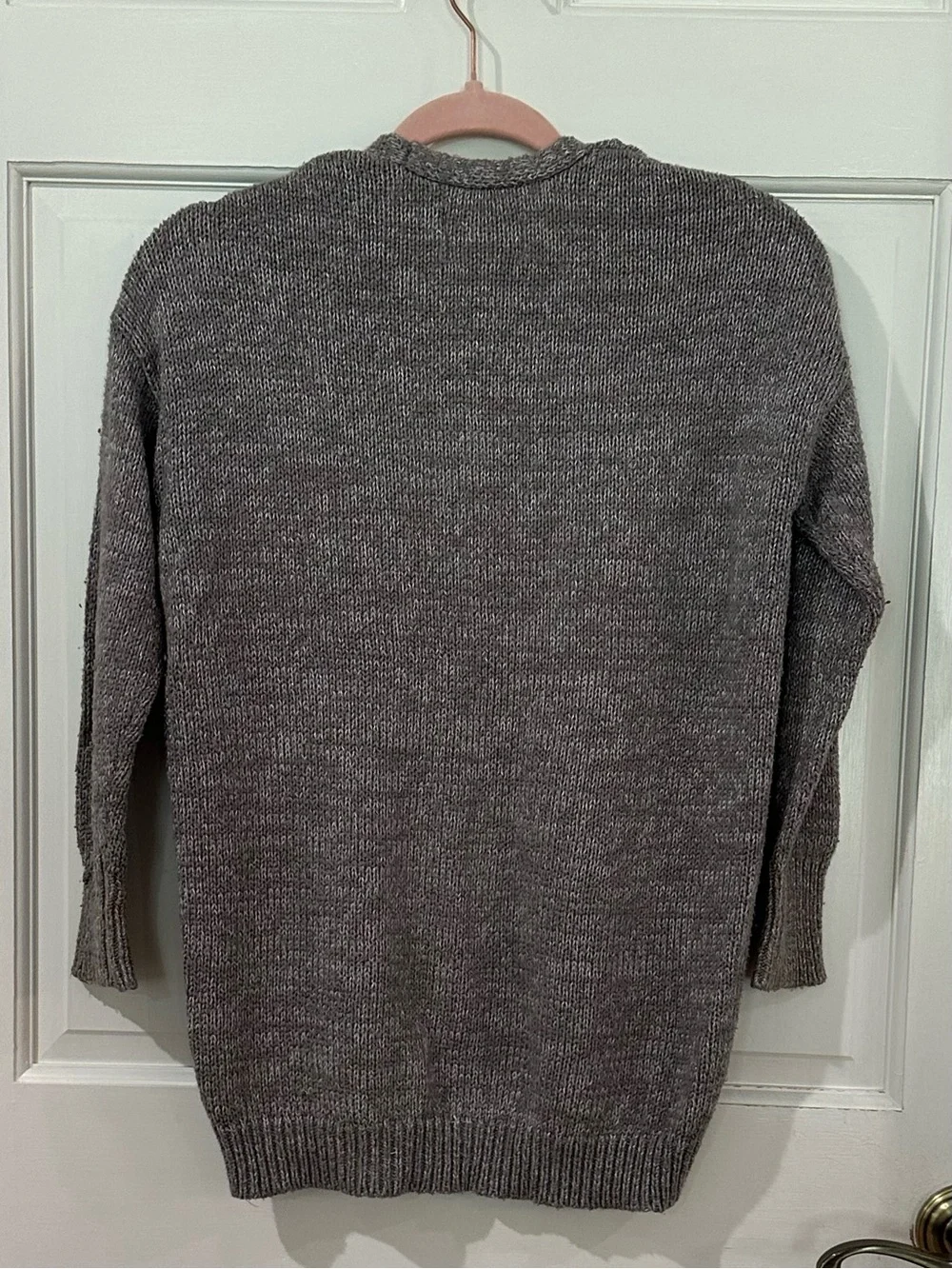 Justice. Gray Open-Front Knit Sweater Cardigan